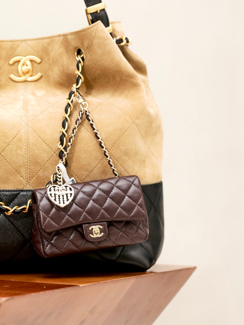 Chanel Women's Multicolored Chain Shoulder Strap Suede And Leather Shoulder Bag Handbag Bags #77468