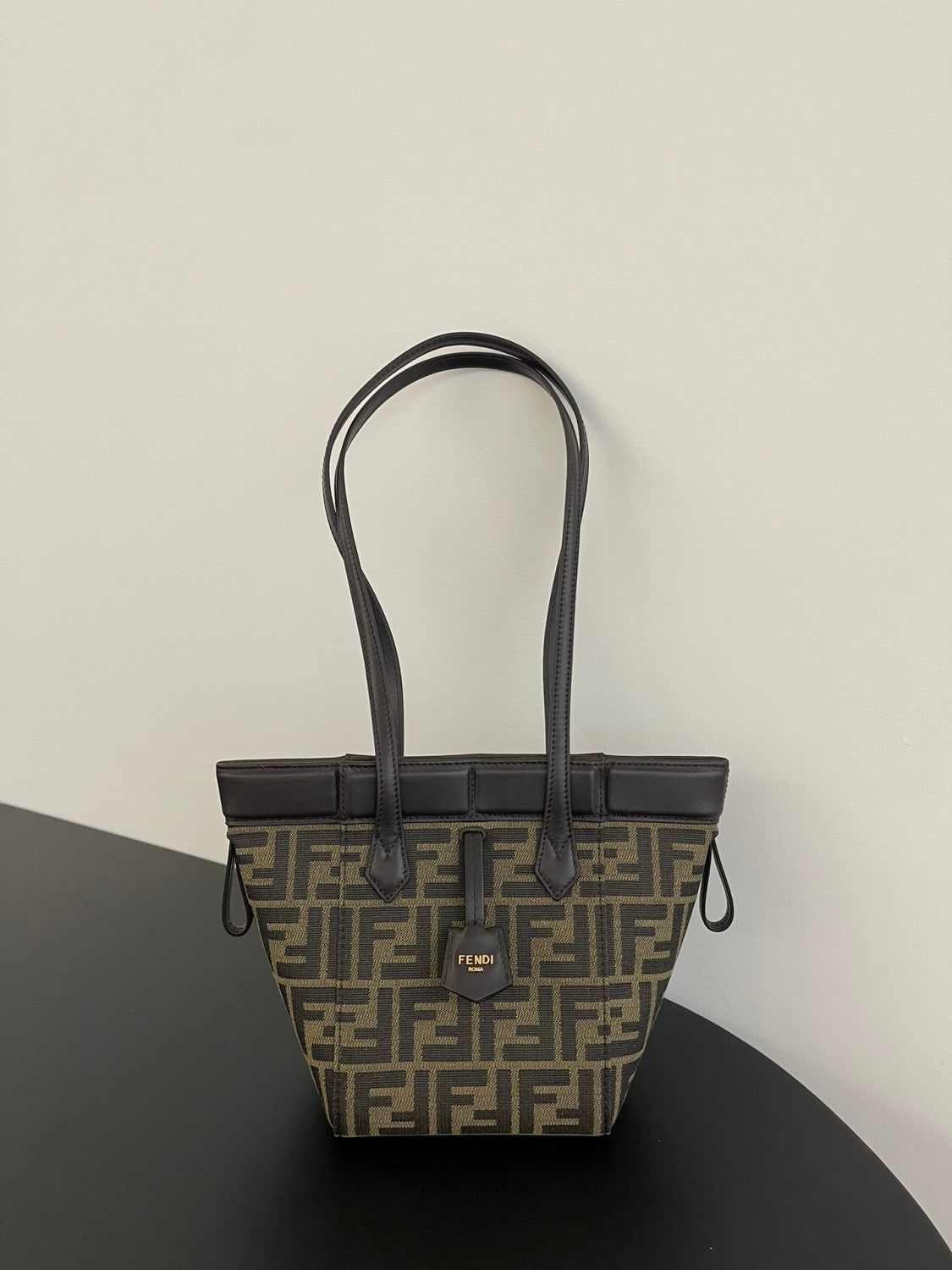 Fendi Origami Medium Handbag Brown FF Jacquard Fabric Handbag Women's Luxury Trend Clutch Temperament Fashion Bag Bags 8BS083AFPMF1GL7  #81635