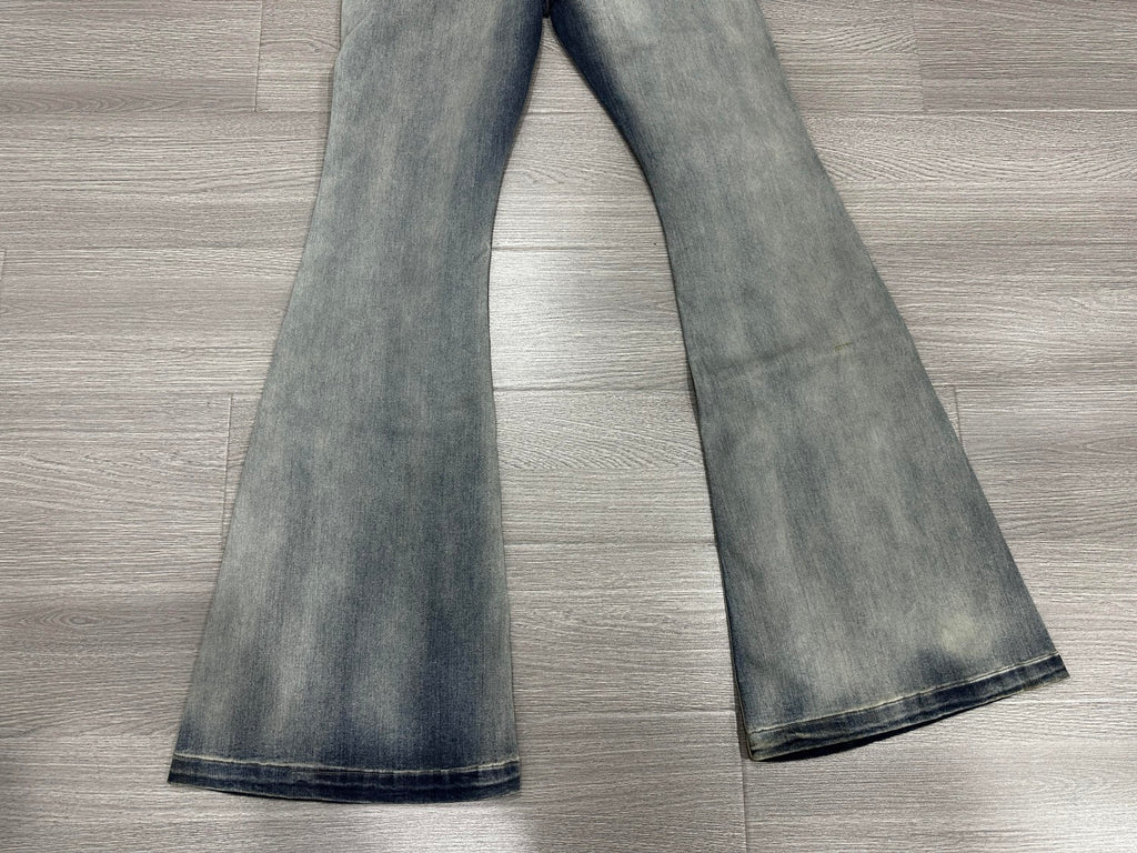Rick Owens Men's And Women's Spring And Autumn Do Old Sky Blue Washed Jeans Pants #76796