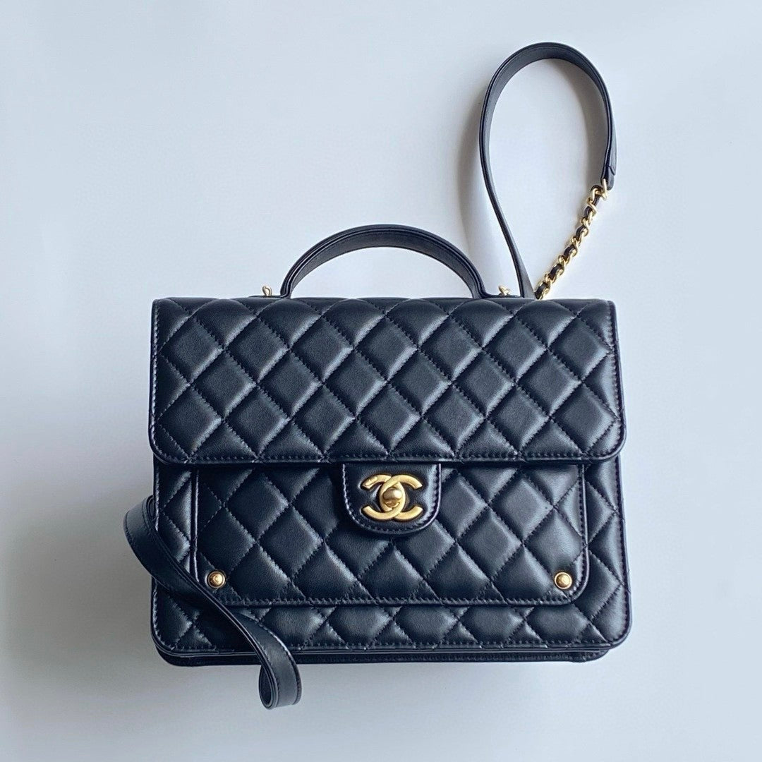 Chanel Women's Fashion Classic Solid-Color Leather Chain Shoulder Bag with Gold Buckle Bag Bags #78758
