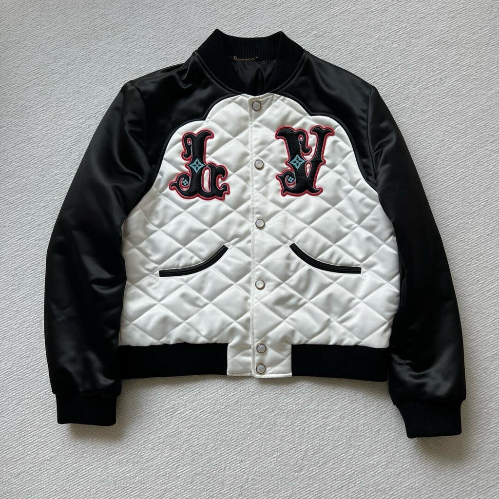 Louis Vuitton Men's Autumn and Winter Color Blocking Letter Logo Embroidery Single Breasted Pilot Long Sleeve Jacket #73238
