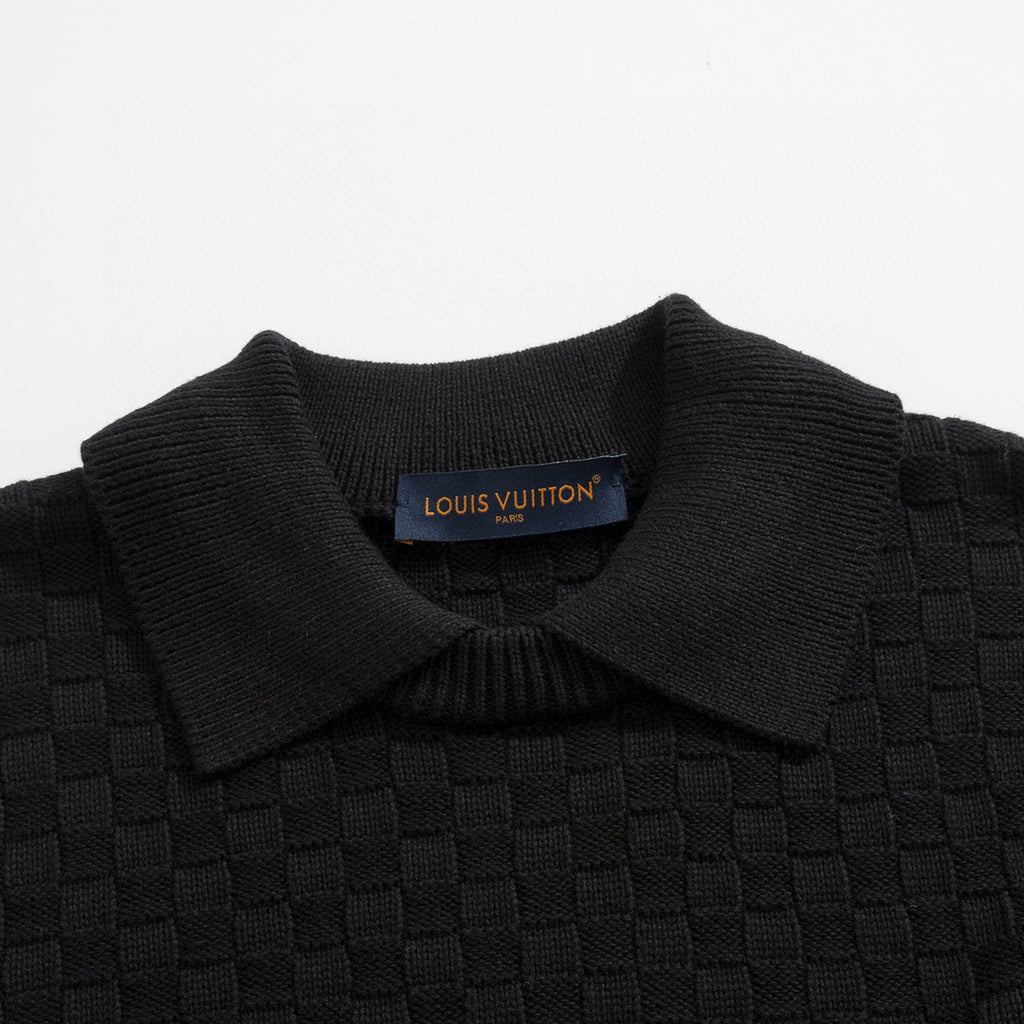 Louis Vuitton Damier Polo Neck Knitted Long Sleeve Pullover Sweater #21884