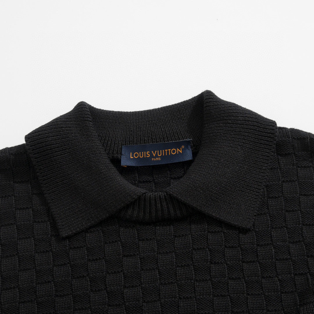 Louis Vuitton Damier Polo Neck Knitted Long Sleeve Pullover Sweater #21884