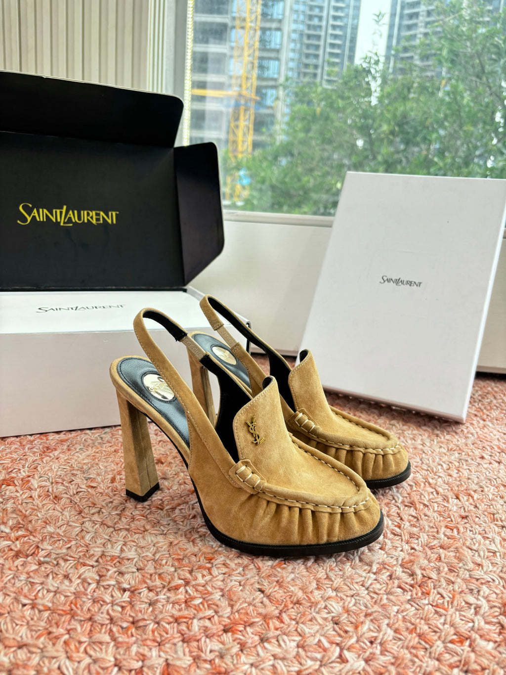 Saint Lauren High Heel Loafers Slippers #377322