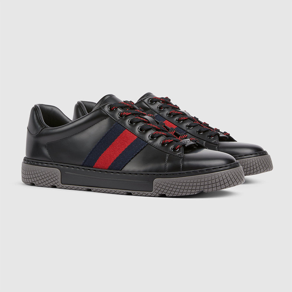 GUCCI Men's Gucci Ace sneaker with Web suede #337178
