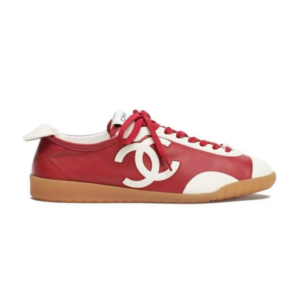 Chanel Sneakers Calfskin Embossed Suede Calfskin Black White #377420