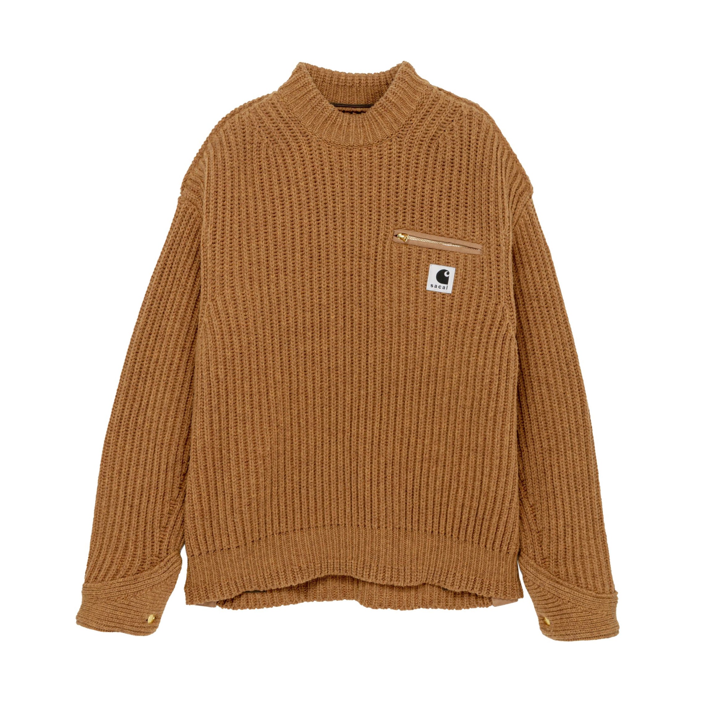 Sacai x Carhartt WIP Men's And Women's Models Autumn And Winter Loose Casual High Neck Long Sleeve Knitted Jumper Pullover #97645