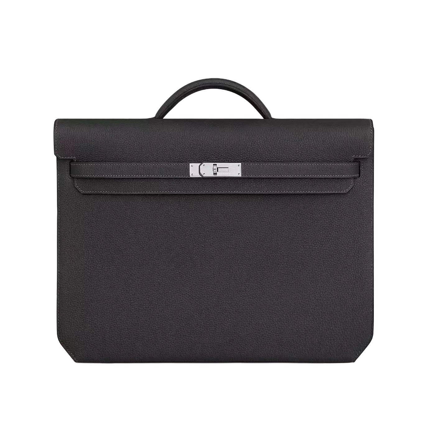Hermes Men's and Women's Classic Solid Color Leather Business Bag with Silver Buckle  Handbag Laptop Case Bag Bags #78611