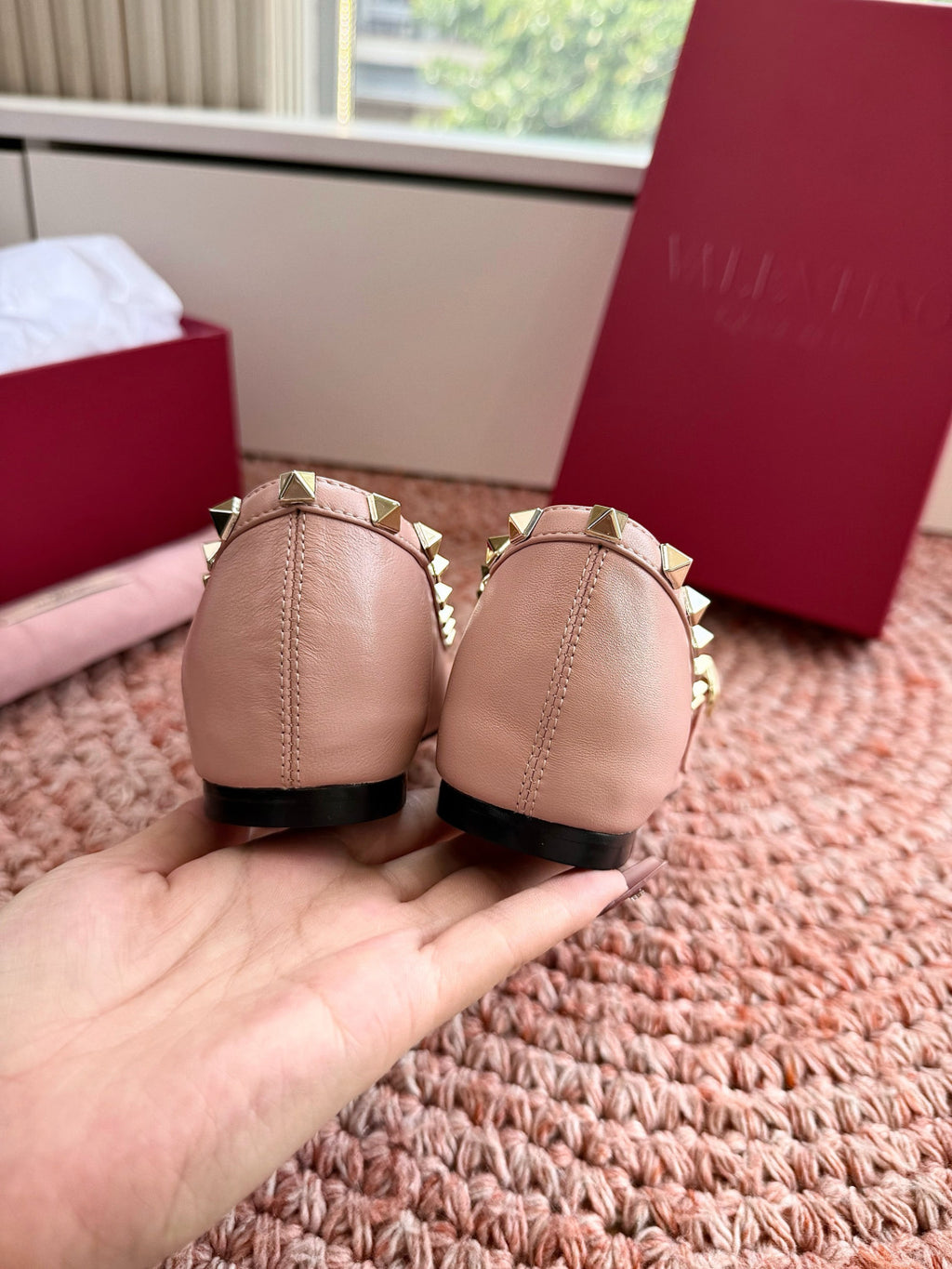 Valentino Mary-jane Rockstud Ballerina In Nappa 05mm for Woman #385077