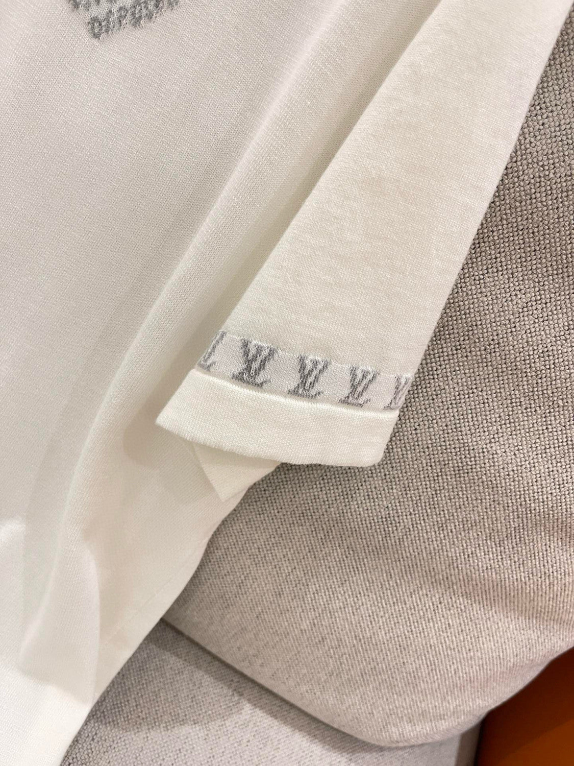 Louis Vuitton Men's Summer White Cotton Jersey Fabric Round Neck Short Sleeve T-shirt #99328
