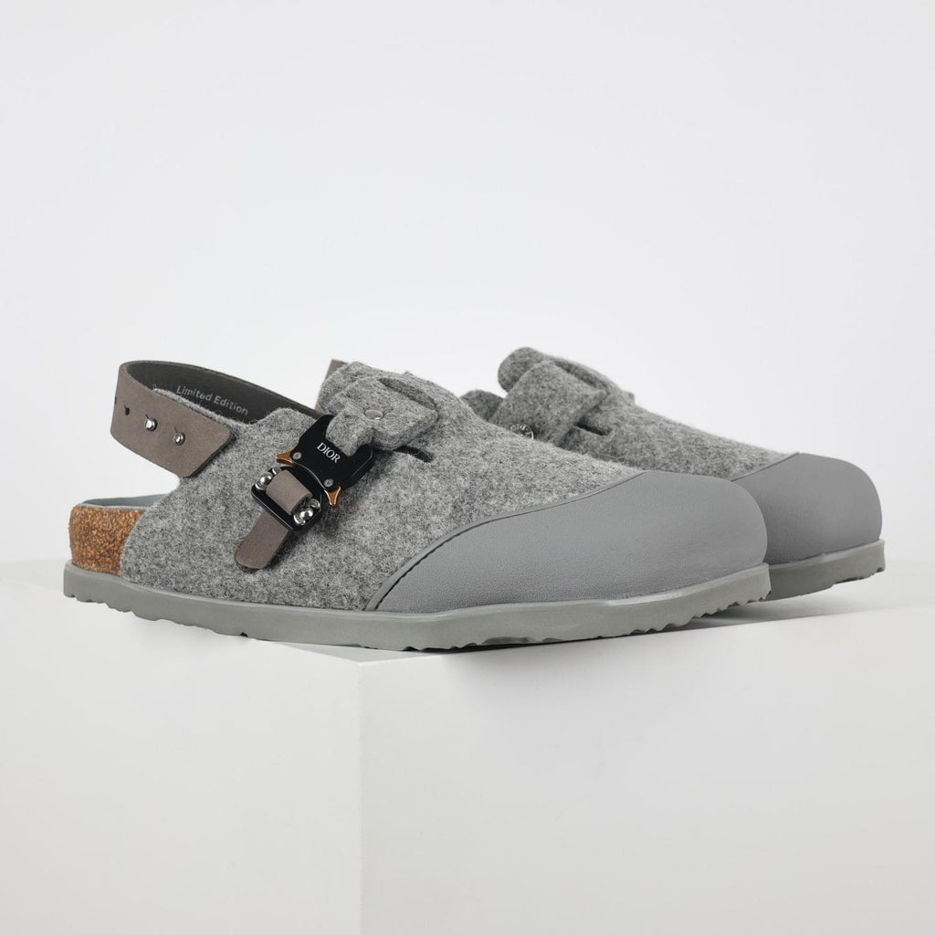 Dior X Birkenstock Tokio Men's And Women's Solid Color Wool Fiber Upper Suede Birkenstock Sandals Shoes #77458