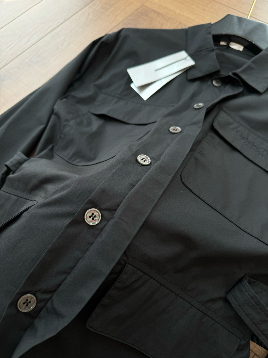 Gucci Men's Spring/Summer Solid Color Fashion Casual Logo Embroidered Collar Cotton Flap Pocket Single Breasted Long Sleeved Shirt Jacket #78252