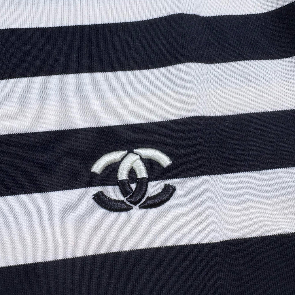 Chanel Men's Summer Striped Logo Solid Color Round Neck Pullover Short Sleeved T-shirt #81554