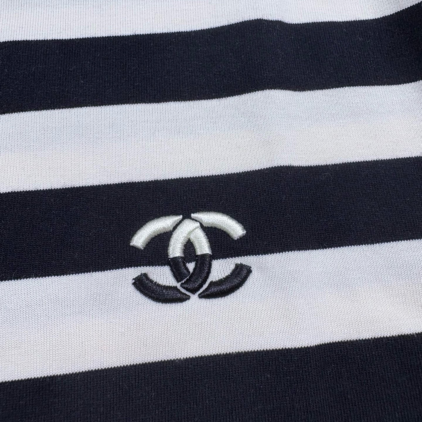 Chanel Men's Summer Striped Logo Solid Color Round Neck Pullover Short Sleeved T-shirt #81554