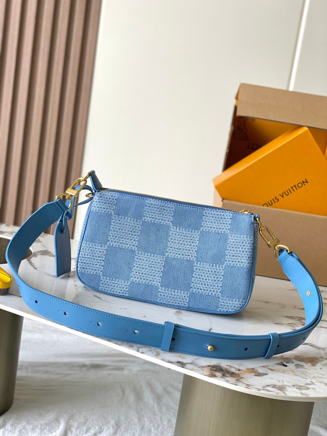 Louis Vuitton Pochette Accessories XL 3D N00204 Women's Men's Canvas Letter Logo Checkered Leather Pendant Fashion Luxury Bag Bags #77282