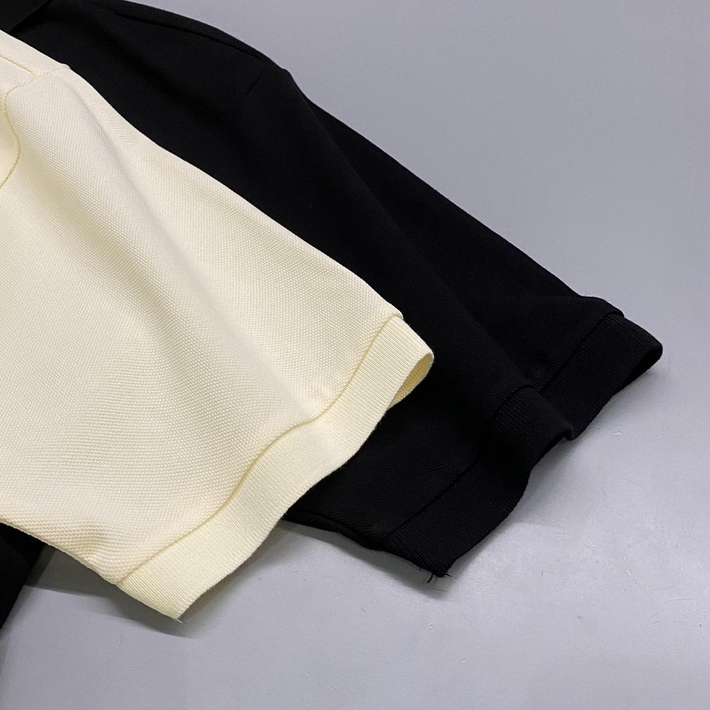 Prada Men's Summer Solid Color Metal Logo Cotton Polo Shirt Short Sleeve T-Shirt #99913