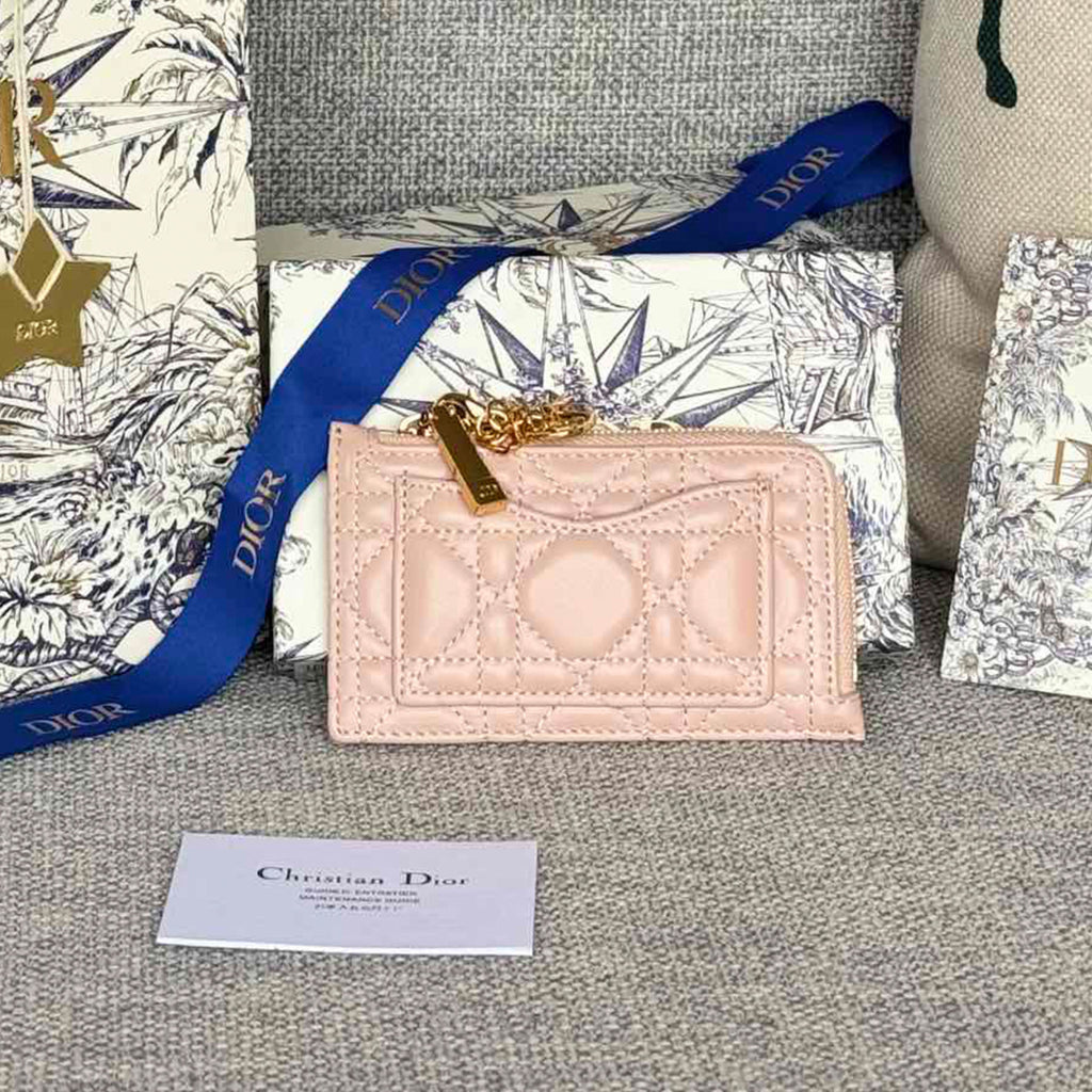 Dior Lady Dior Cosmos Zipped Card Holder Women's Fashion Temperament Logo Solid Colour Metal Decoration Card Case Card Holder Bag Bags S0965ONMJ  #81143