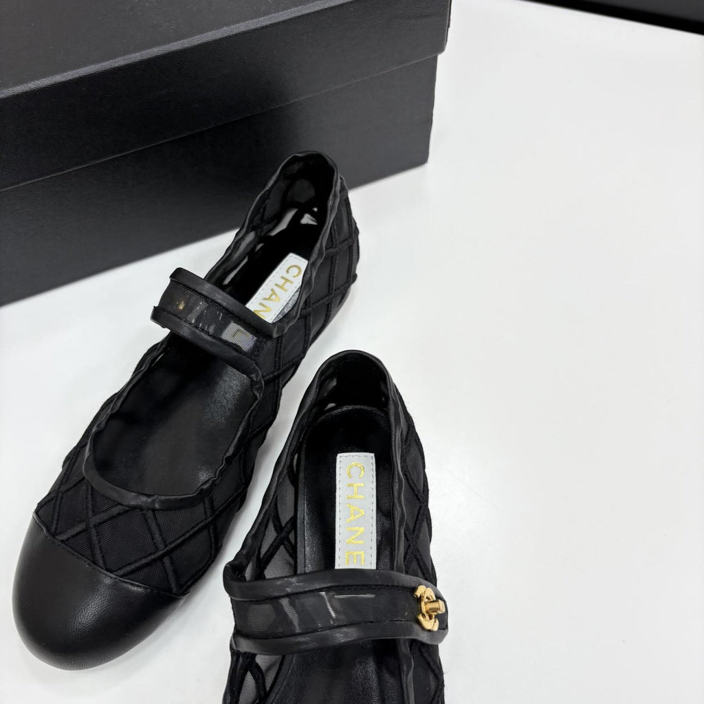 Chanel Coco Beach 25M Women's Summer Solid Colour Round Toe Velcro Flat Heel Mary Jane Shoes #76896