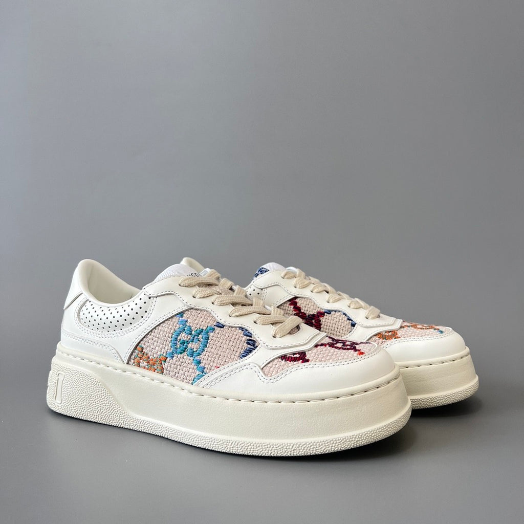 Gucci Chunky BGG Black And White Panda Biscuit Shoes Couple Model Cowhide Stitching GG Embossed Cowhide #332565