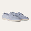 Loro Piana Women's Summer Charms Walk Mocassin Shoes Suede Round-Toe Solid-Color All-Season Casual Shoes #81538