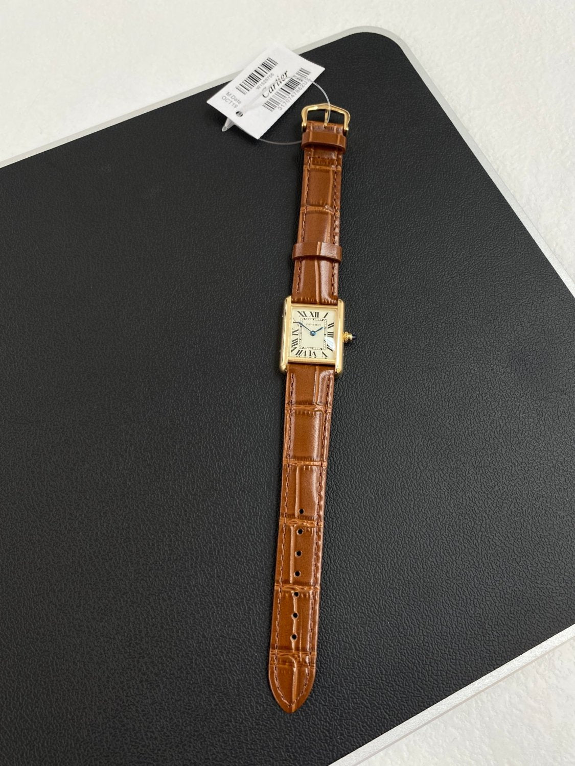 Cartier Tank Louis Cartier Women's Solid Colour Classic Fashion Square Gold Dial Watch Watch #78163