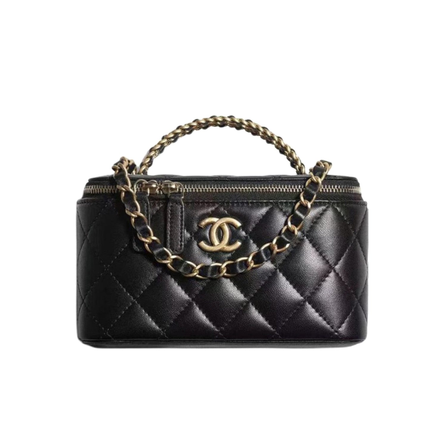 Chanel Women's Solid Color Chain Shoulder Grain Embossed Calfskin Box Bag Tote Shoulder Bags #75595