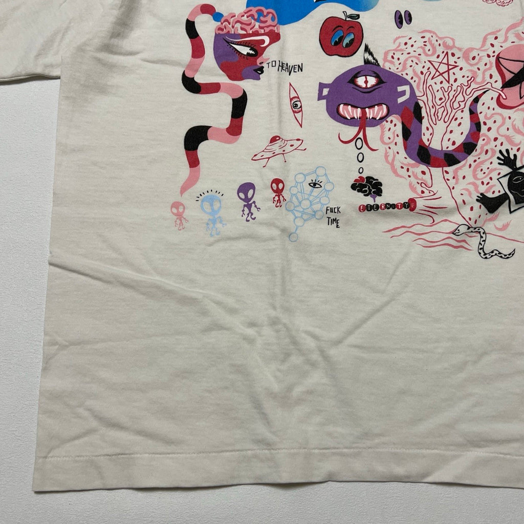 Saint Michael Men's Summer Graffiti Letter Print Casual Retro Solid Color Short Sleeve T-Shirt Ngvp #1835