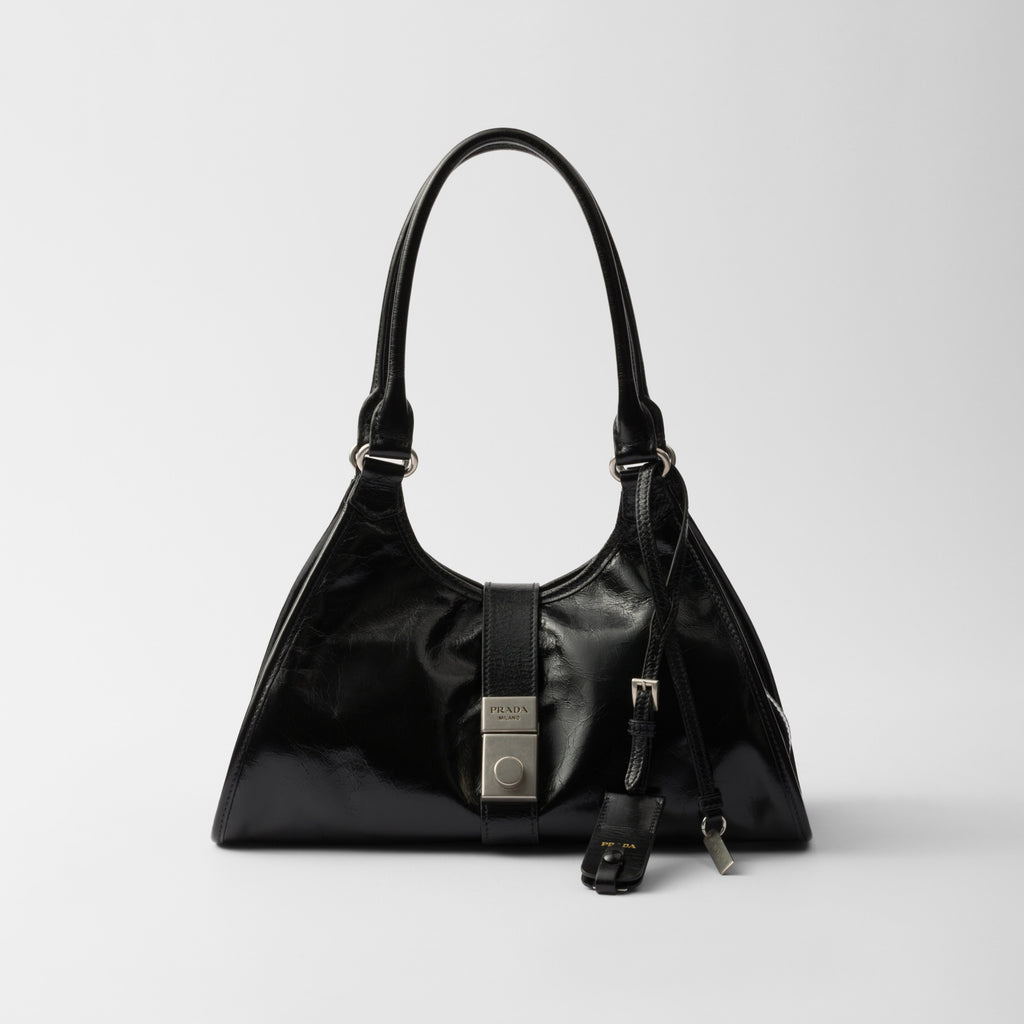 Prada Women's Fashion Classic Solid Color Leather Monogram Lock Clasp Medium Leather Tote Bag Shoulder Bag Bags #78672