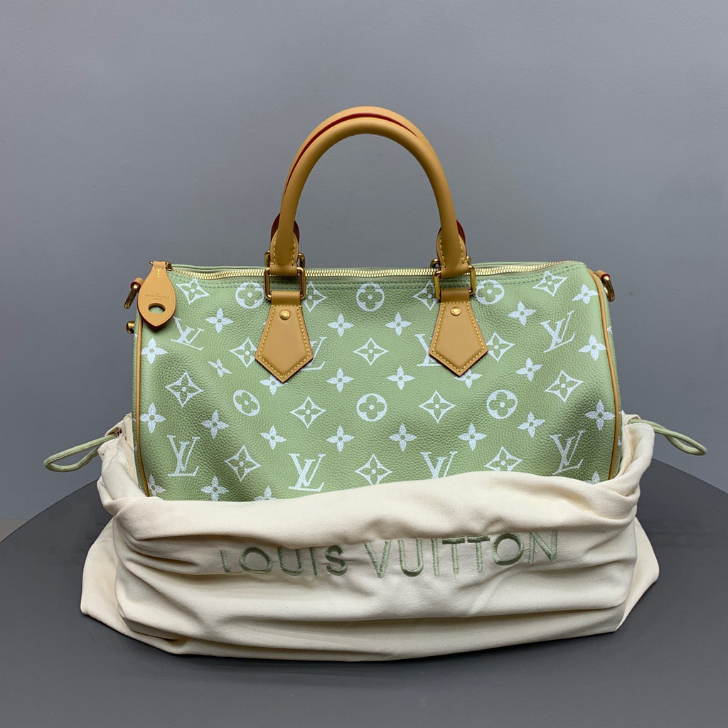 Louis Vuitton Speedy P9 Bandoulière 40 Handbag Apple Green Fresh Color Tote Travel Bag Fashionable And Trendy For Men And Women #194548