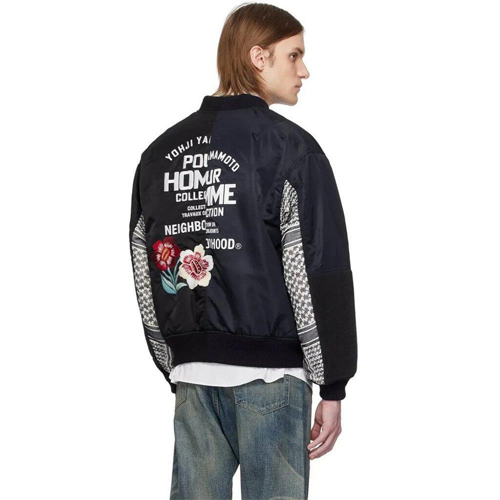 NEIGHBORHOOD x Yohji Yamamoto Men's Fall/Winter Joint Signature Labeling Short And Wide Design All Cowhide Slider #332621