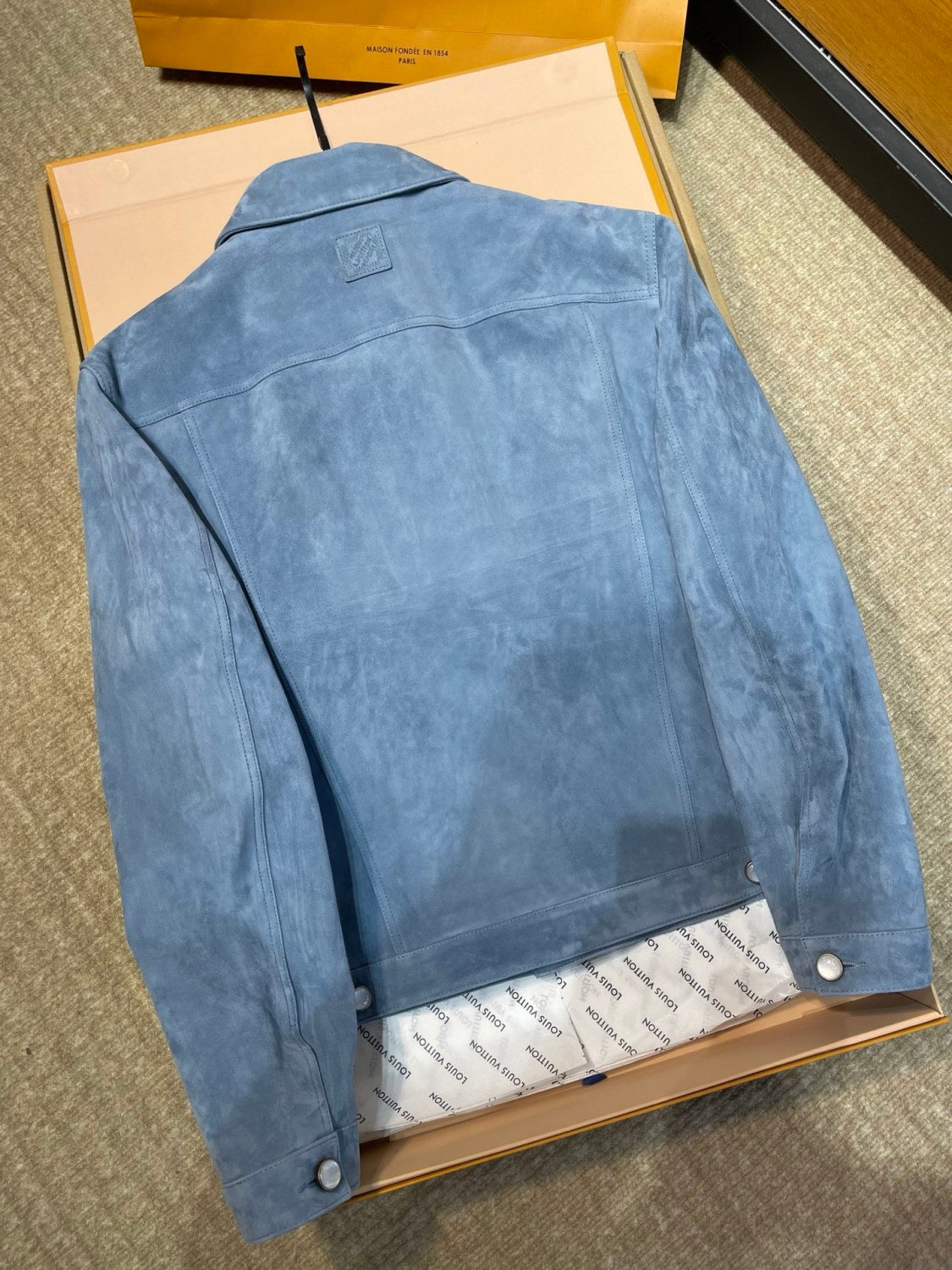 Louis Vuitton Suede Leather Type II Trucker Jacket #333592