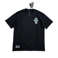 Chrome Hearts Men's And Women's Summer Solid Color Embroidered Denim Printed Cotton Crew Neck Short Sleeve T-shirt #77395