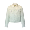 Louis Vuitton Men's Fall/Winter Gradient Checkerboard Print Single Breasted Denim Long Sleeve Jacket #76538