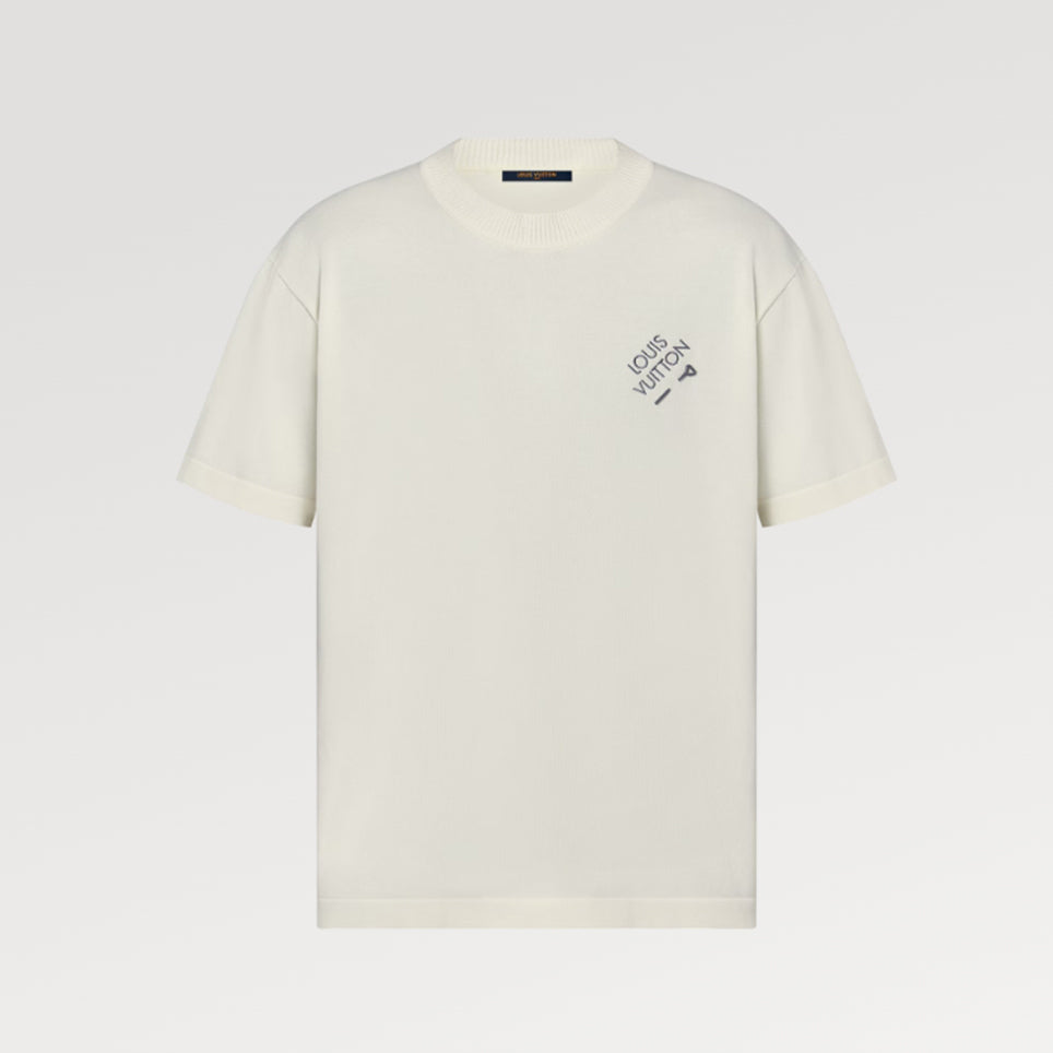 Louis Vuitton Men's Solid Color Logo Embroidery Casual Cotton Crew Neck Shirt Short Sleeve T-shirt #76114
