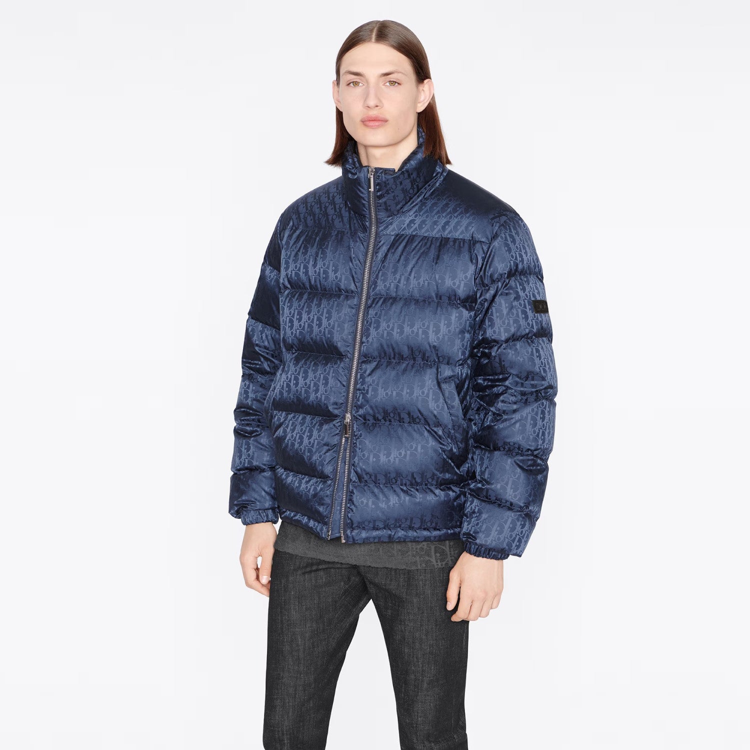 Dior Oblique Long Sleeve Zip Puffer Down Jacket #96496