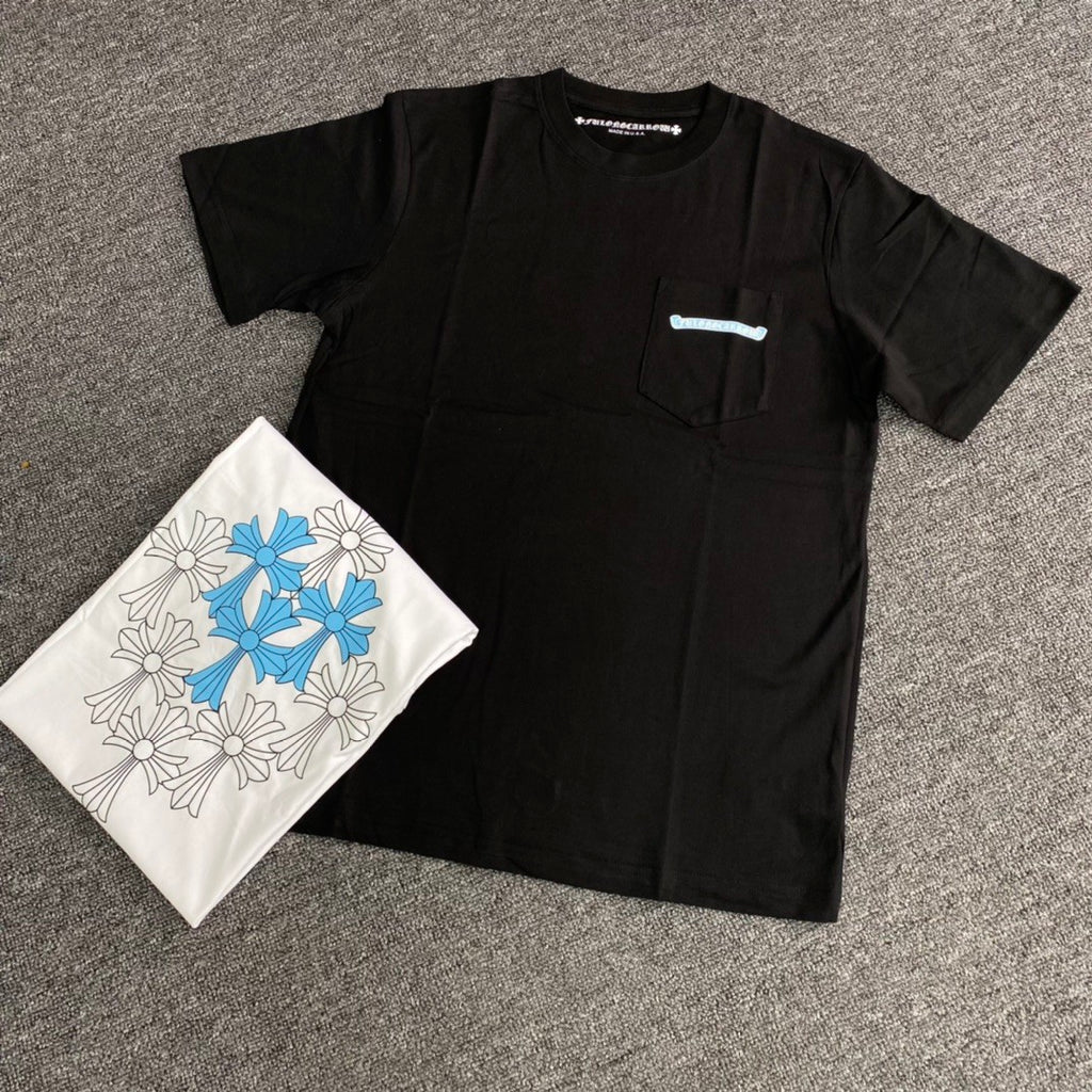 Chrome Hearts Men's Summer Solid Colour Cross Print Round Neck Cotton Short Sleeve T-Shirt #76812
