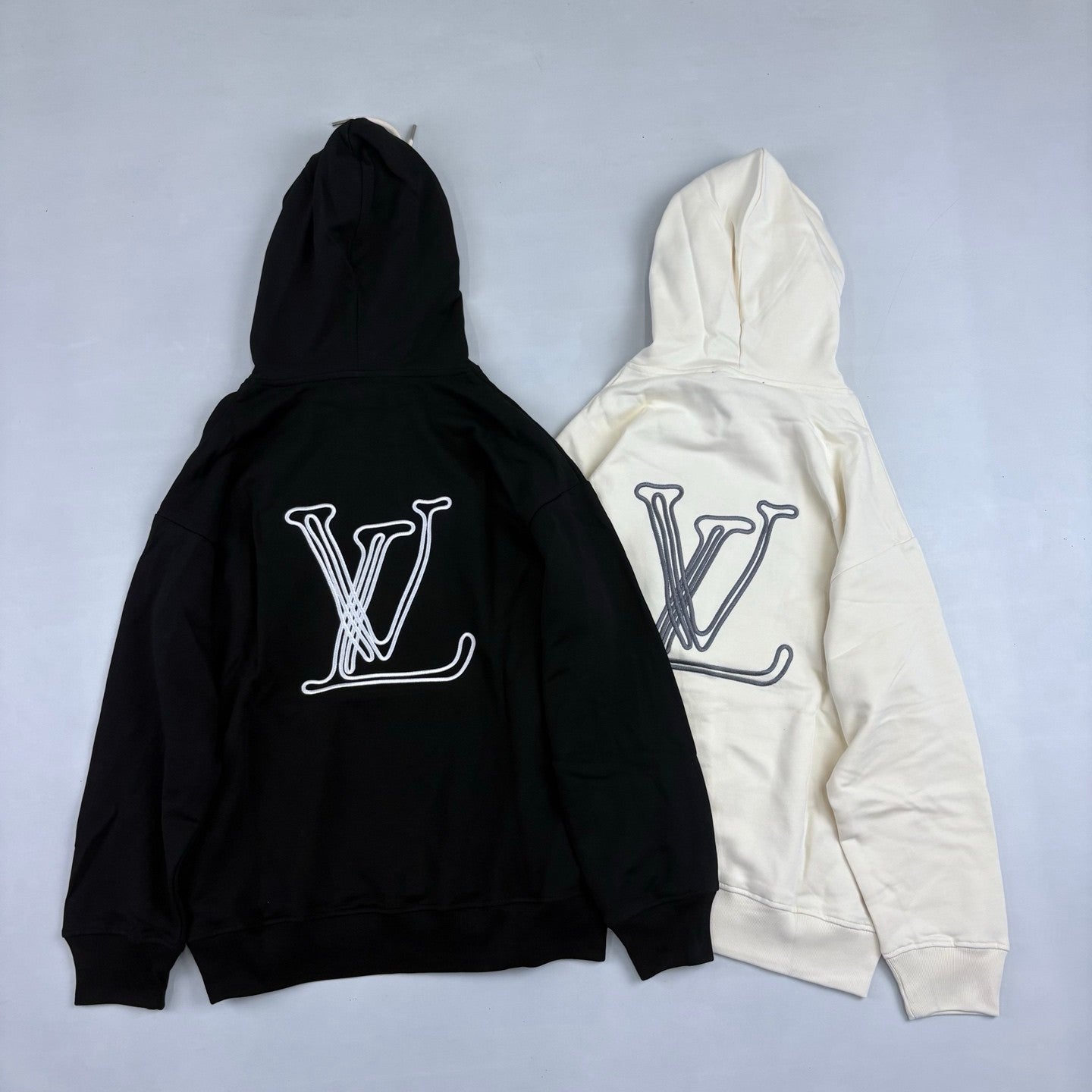 Louis Vuitton Men's And Women's Spring/Fall Fashion Casual Solid Color Cotton Knit Hoodie With Logo Embroidery Sweatshirt #78567