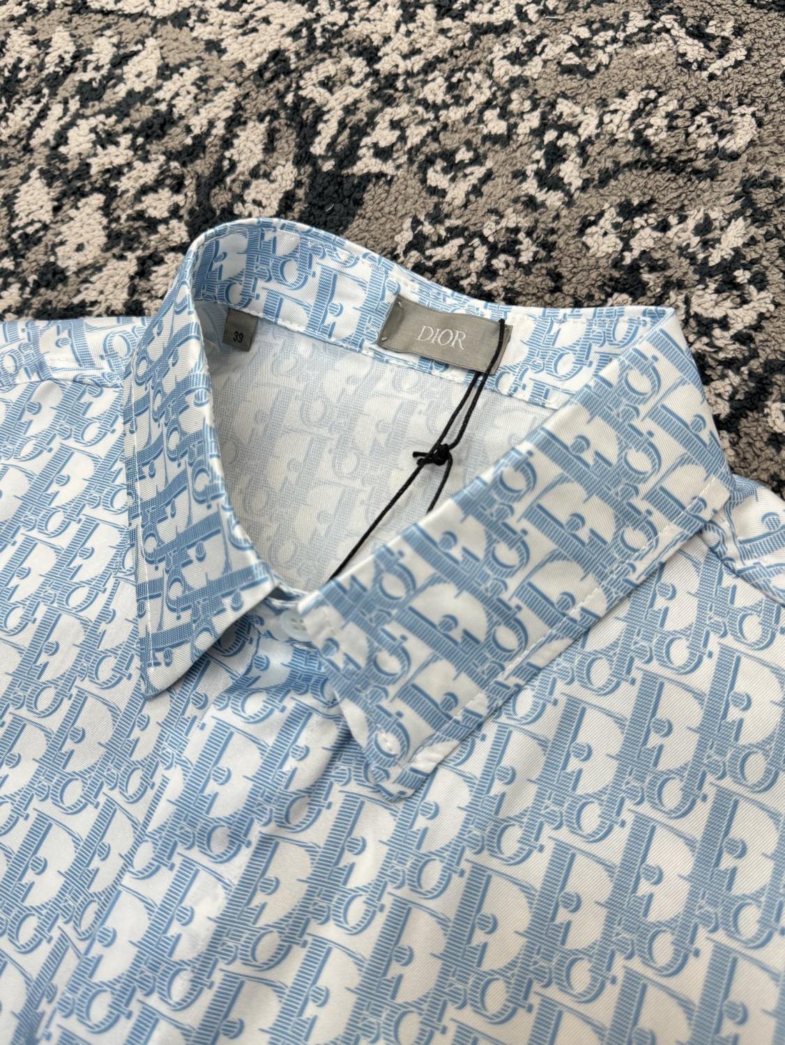 Dior Men's Summer Solid Color Letter Printed Single Breasted Short Sleeve Shirt Shorts Set Suit #76284