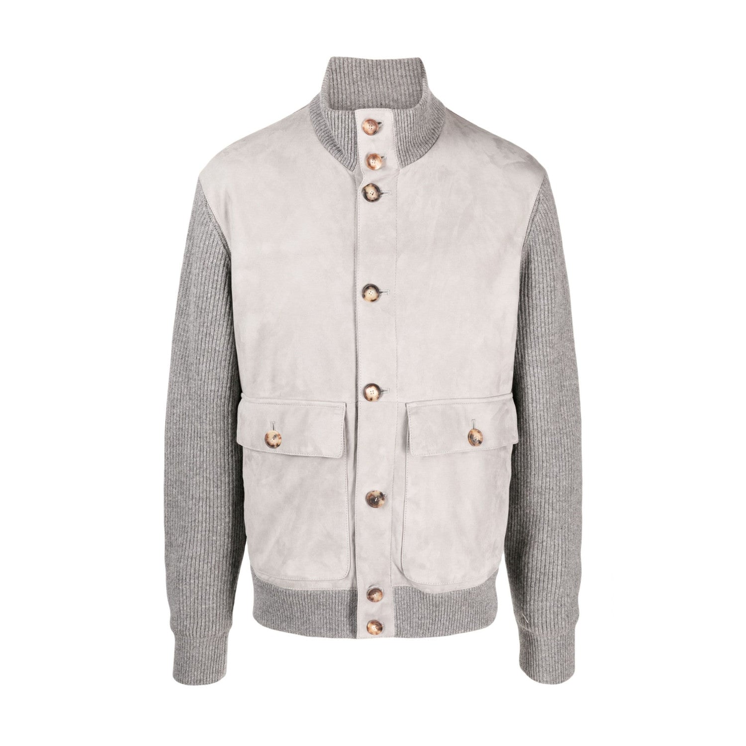 Brunello Cucinelli Men's Fall And Winter Suede Wool Knit Patchwork Jacket Single-breasted Fashion Casual Gentleman Jacket Ngvp #9113