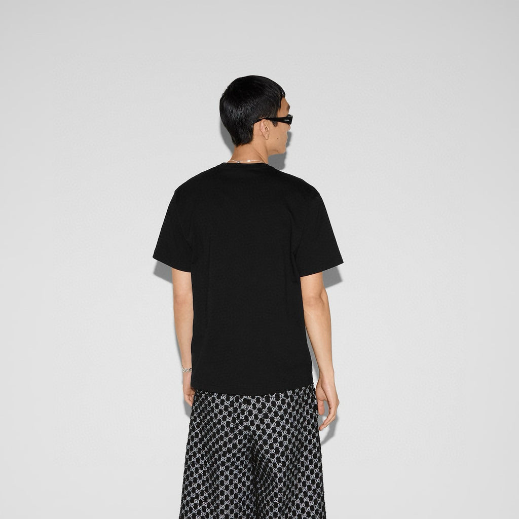 Gucci Men's Summer Solid Color Embroidered Letter Print Round Neck Cotton Short Sleeve T-Shirt #76389