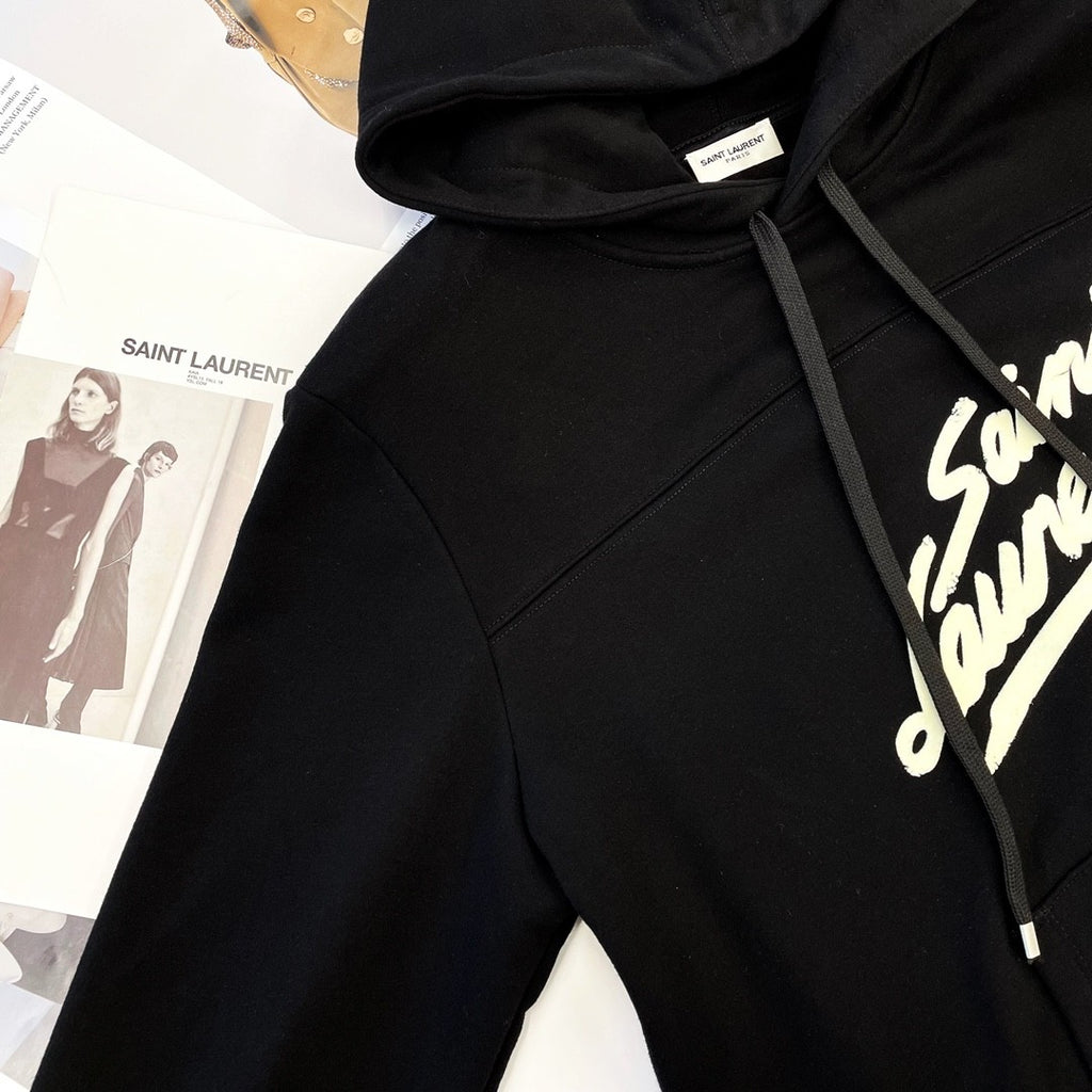 Saint Laurent Men's and Women's  50s Signature Hoodie #333515