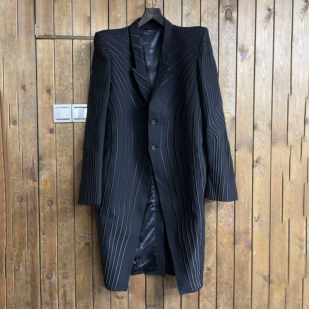 Rick Owens Men's Spring/Fall Fashion Classic V Neck Single Breasted Solid Color Long Suit Jacket #79334