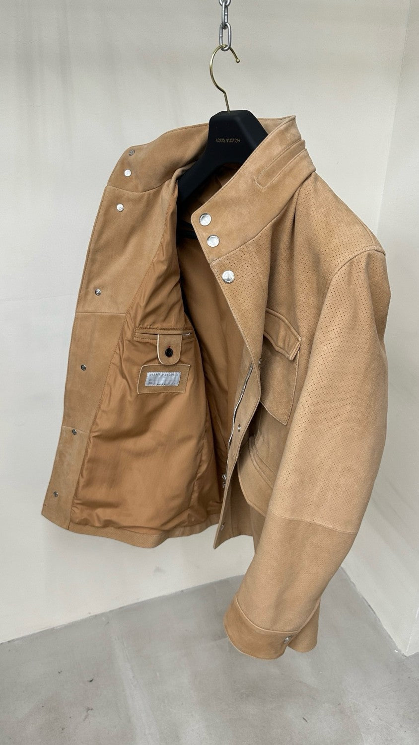 Brunello Cucinelli Men's Autumn And Winter Standing Collar Solid Color Zipper Casual Long Sleeve Goatskin Jacket Ngvp #9349