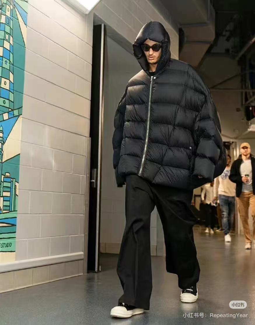 Rick Owens Women's Men's Fall And Winter Green Oversized Down Jacket Luxury Temperament Simple Trend Warm Down Jacket Ngvp #2498