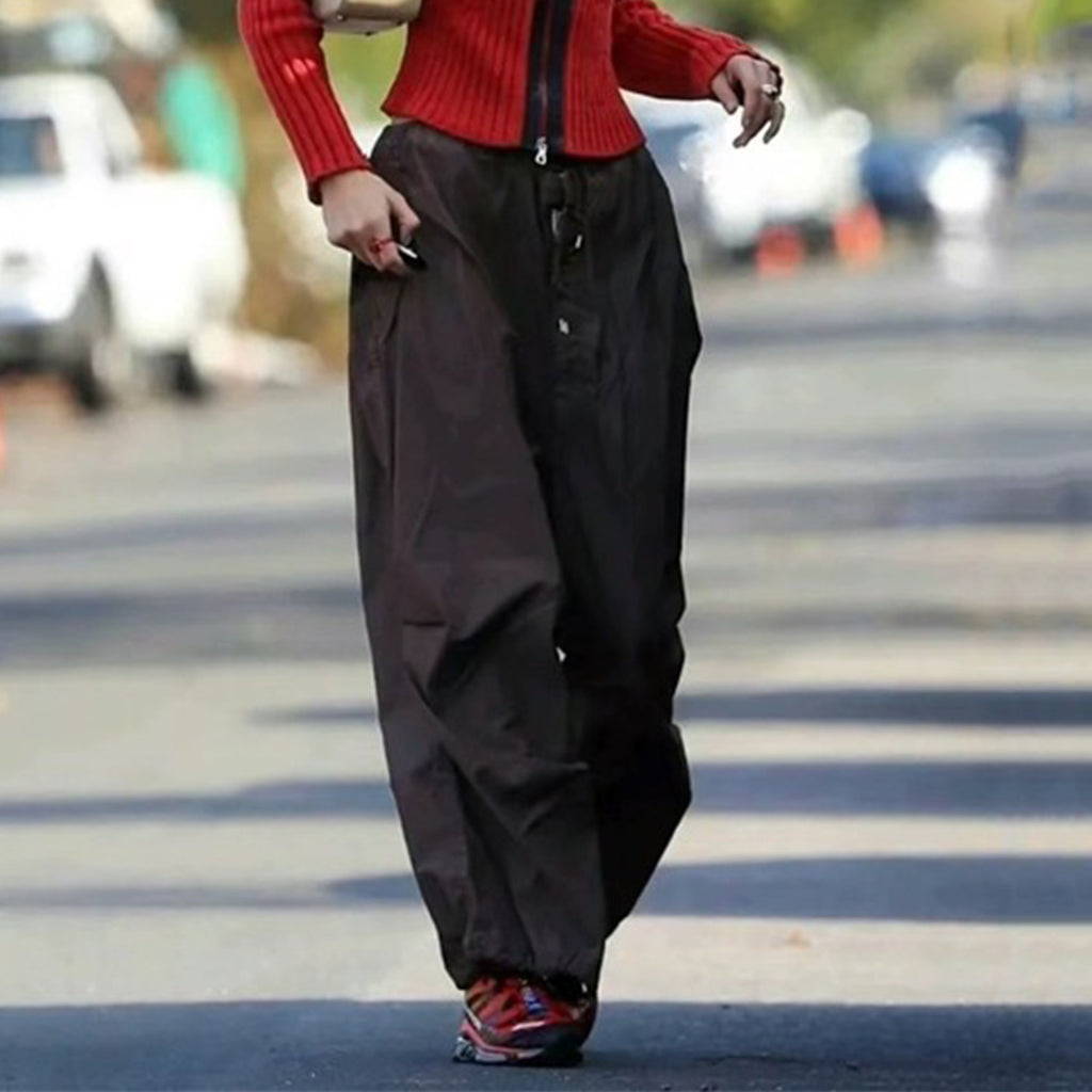 Chrome Hearts Men's Women's Spring And Summer Solid Color Wide Leg Loose Pants Drawstring Metal Button Retro High Street Casual Pants Ngvp #8294