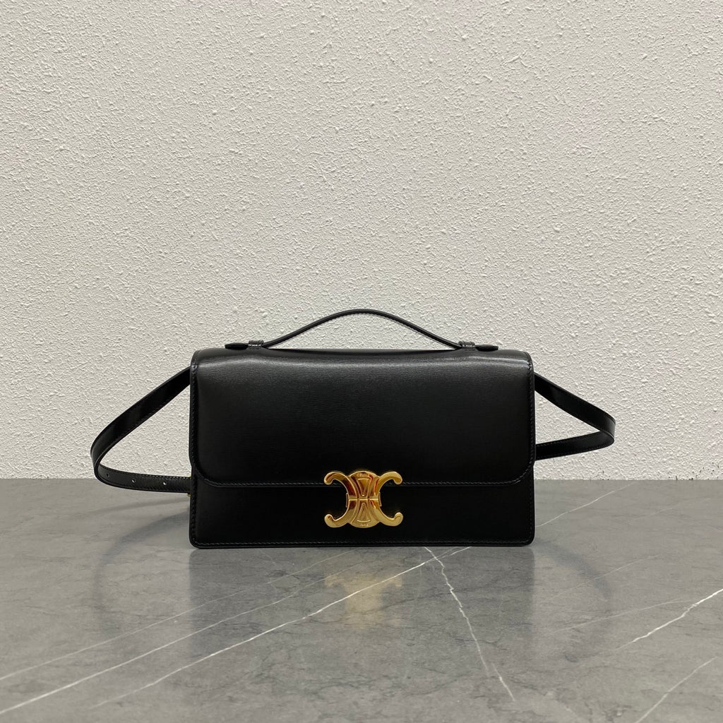Celine Medium Triomphe Folio in Natural Calfskin #381350