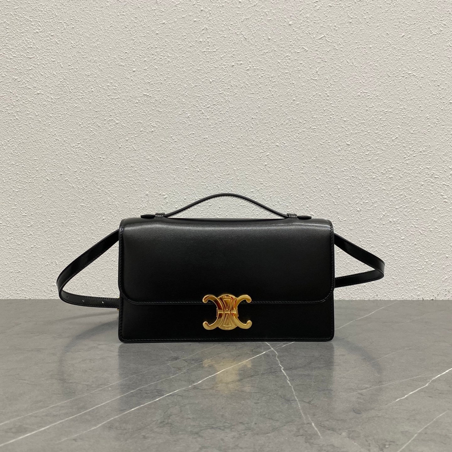 Celine Medium Triomphe Folio in Natural Calfskin #381350