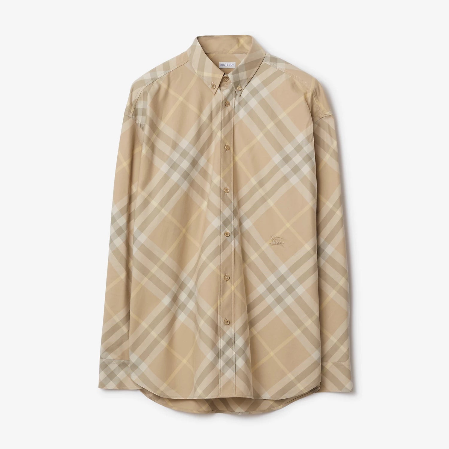Burberry Men's and Women's Spring/Autumn Check Print Flip Lapel Single Breasted Long Sleeve Shirt #99158