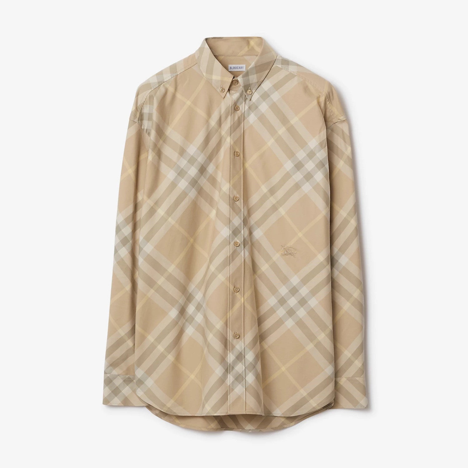 Burberry Men's and Women's Spring/Autumn Check Print Flip Lapel Single Breasted Long Sleeve Shirt #99158