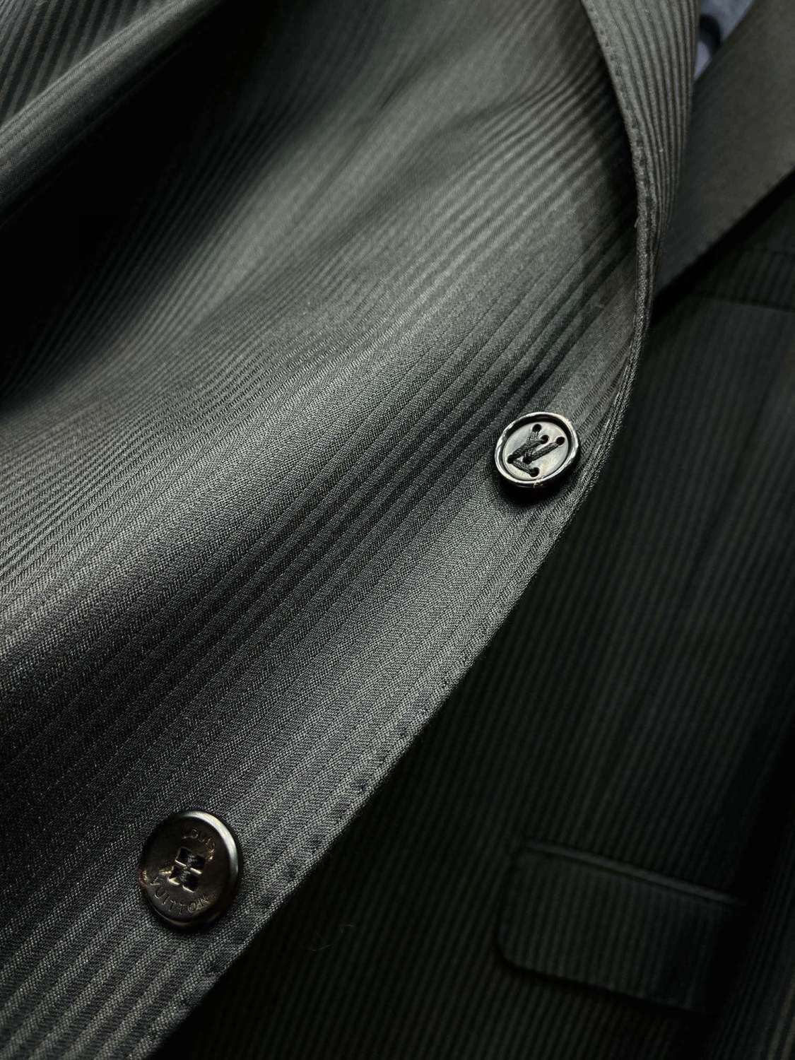 Louis Vuitton Men's Spring and Autumn Striped Solid Color Lapel Single Breasted Blazer Jacket Casual Pants Ngvp #9897